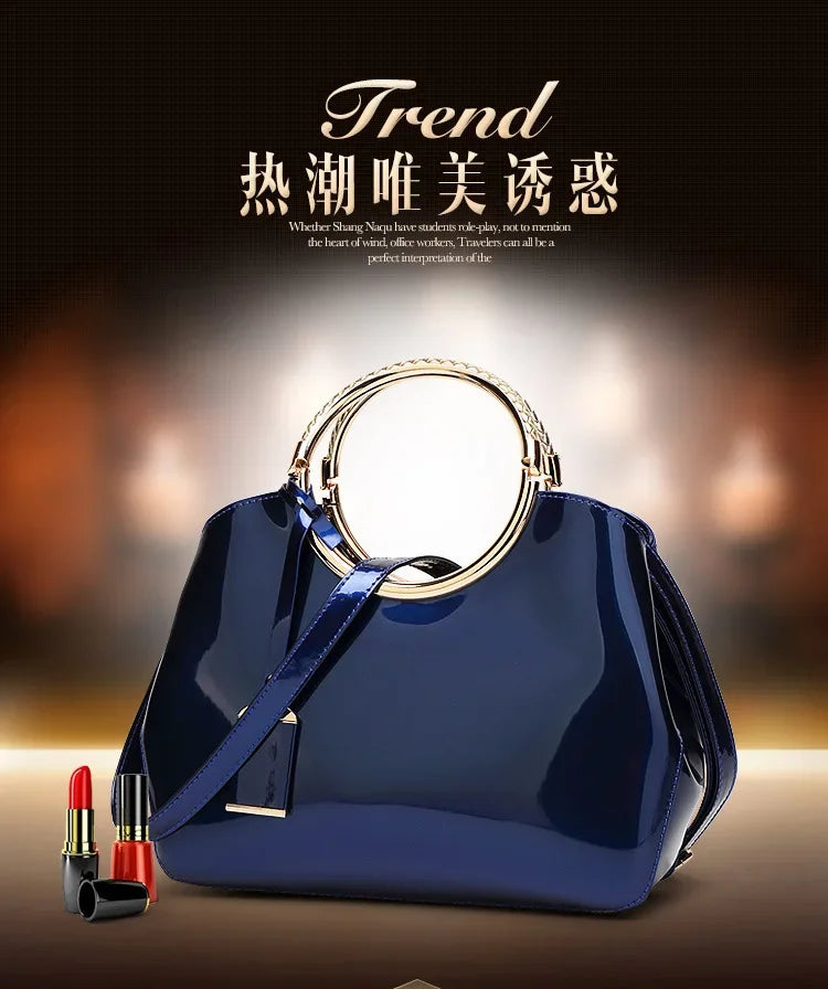 New European and American Fashion Foreign Trade Women'sShoulder Wedding Bag with Bright Surface Shoulder Handheld Bride Bag