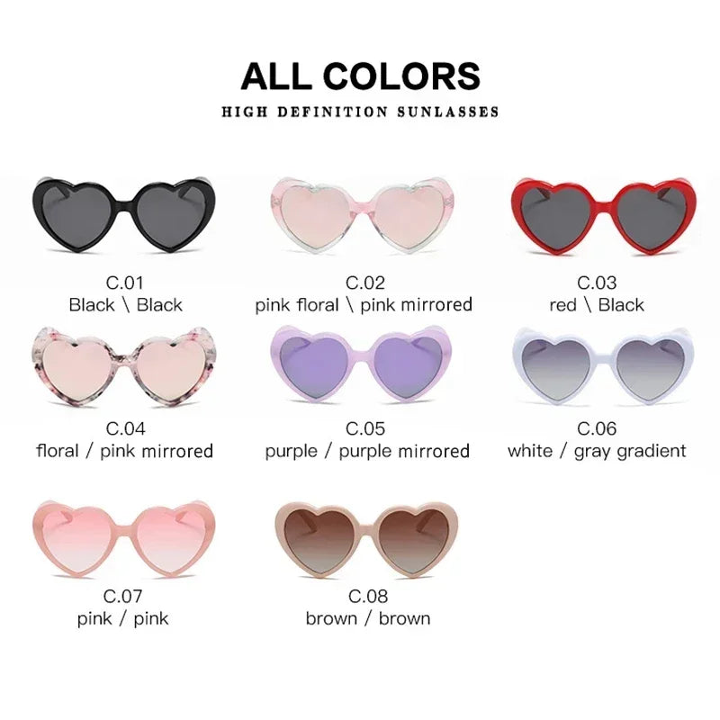 New Love Heart Shaped Polarized Sunglasses Women Fashion Cute Retro Vintage Gradient Sun Glasses UV400 Protection Unisex Eyewear