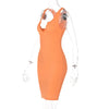 Sexy Deep U Neck Wrap Chest Slim Bodycon Dress Women Sleeveless Solid Color Skinny Dress Elegant Club Party Vestidos