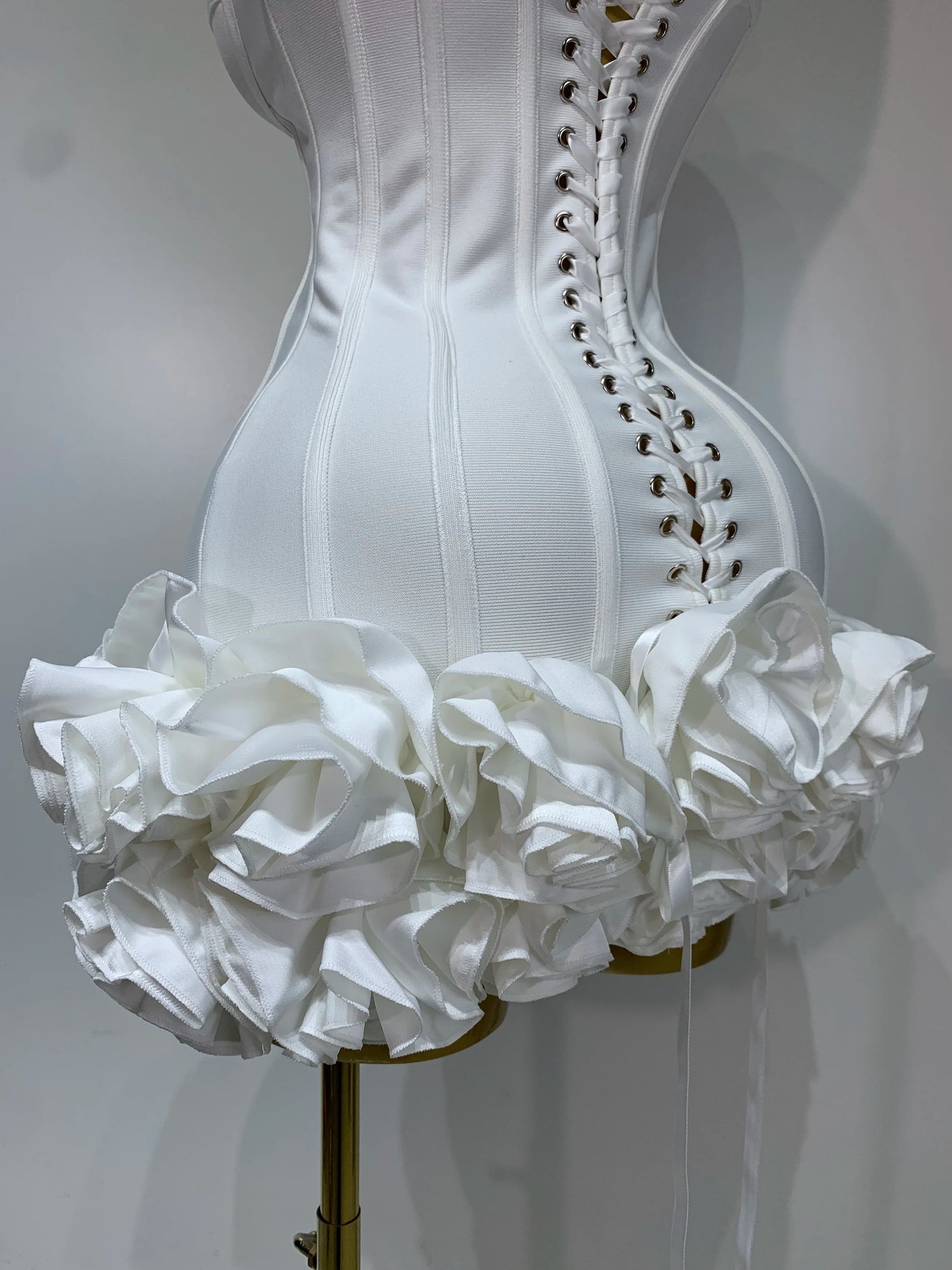 Women Sexy Strapless Flower Prom Gown Mini Dress Celebrity Red Carpet Fashion Evening Party Celebrate Birthday Club Dresses