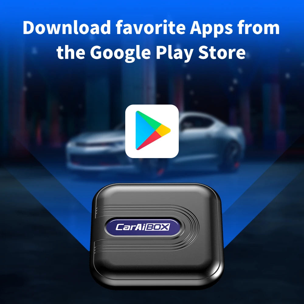 CarAiBOX CarPlay Ai Box Qualcomm 6125 8-Core CPU Android 13.0 System Wireless CarPlay Android auto Built-in Google Play Store