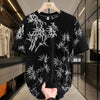 Simplicity Trendy Summer Men's O-Neck Printing Hollow Out Gauze Fashion Casual All-match Loose Short Sleeve T-Shirts Tops