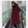 EVNISI Women Zipper Up Pockets Down Coat oversize Loose Coat Turtleneck Thicken Long Coat Women Casual Parkas 2024 Autumn Winter