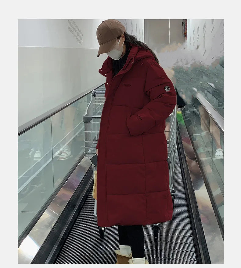 EVNISI Women Zipper Up Pockets Down Coat oversize Loose Coat Turtleneck Thicken Long Coat Women Casual Parkas 2024 Autumn Winter