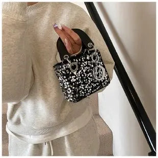 Sparkly Glitter Mini Evening Bag for Women, Designer Crossbody Shoulder Purse, Luxury Party Wedding Clutch, Unique Boutique Gift