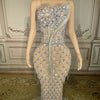 Charming Bright Crystal Dress Sexy Luxury Beaded Rhinestone Tulle Evening Dress Prom Party Dress Noble Wedding Wedding Dress
