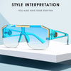 2023 Luxury Big Square Sunglasses Women Brand Designer Retro Blue Sun Glasses For Female Oversized Black Shades Oculos UV400