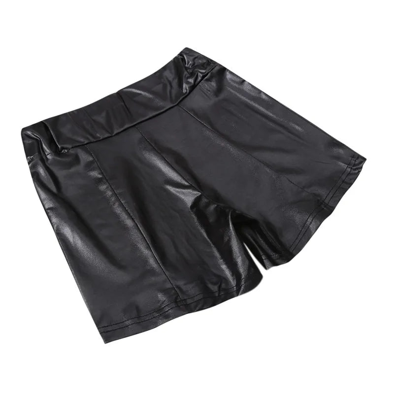 2023 Sexy Womens Shorts Shiny Elastic High Waist Shiny Faux PU Leather Short Pants Slim Hot Dance Clubwear Mini Shorts