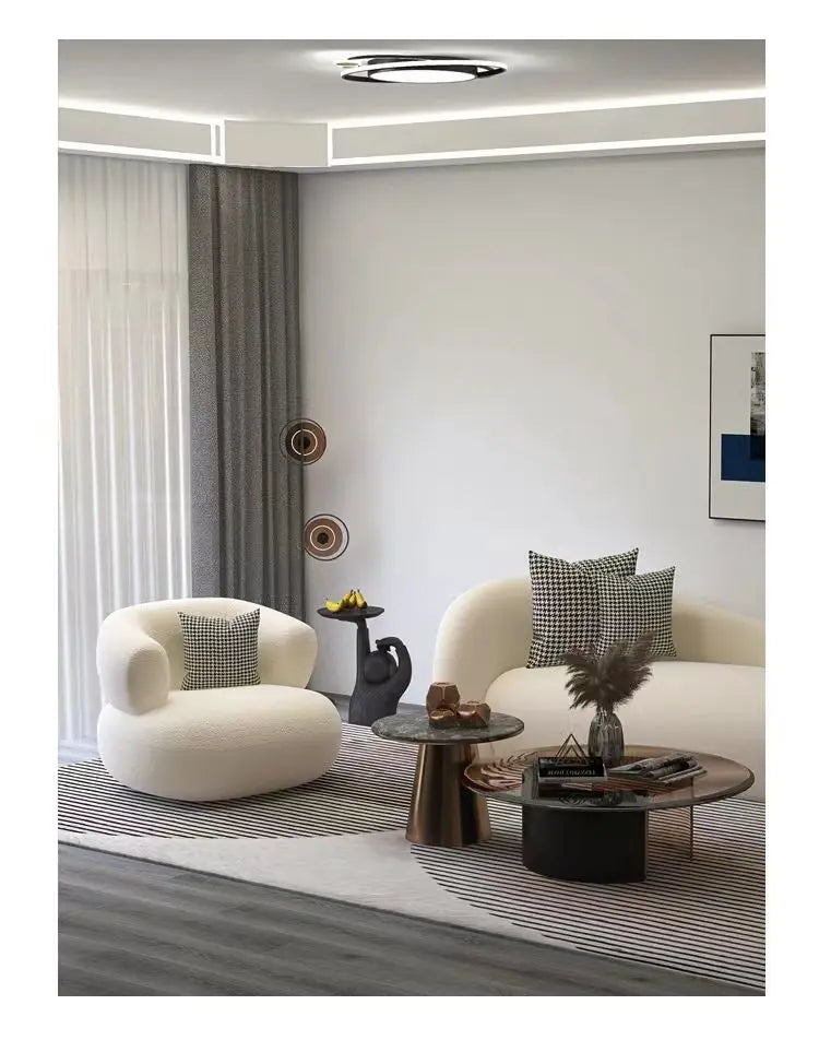 Small unit living room balcony leisure small sofa lamb wool single sofa ins style lazy sofa chair