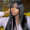 Ginger Straight 16- 28 Inch Human Hair Wigs With Bangs Full Machine Made Wigs Colored Blonde Burg Wigs Brazilian Remy Hair Wig