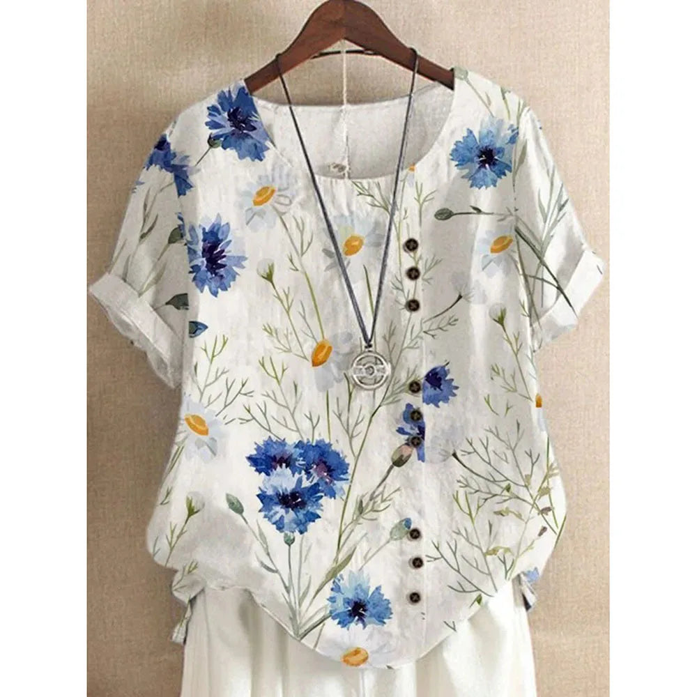 Summer Short Sleeve T-shirts Woman Camisetas Fashion Tops Tee Print Loose Tshirt Ladies Casual Blusas T Shirt Women Clothes