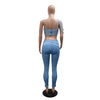 Joskaa Women Velvet 2 Piece Sets Sexy Diamonds Wrap Chest Tank Tops and Pencil Pants Match Winter Party Club Outfits Streetwear