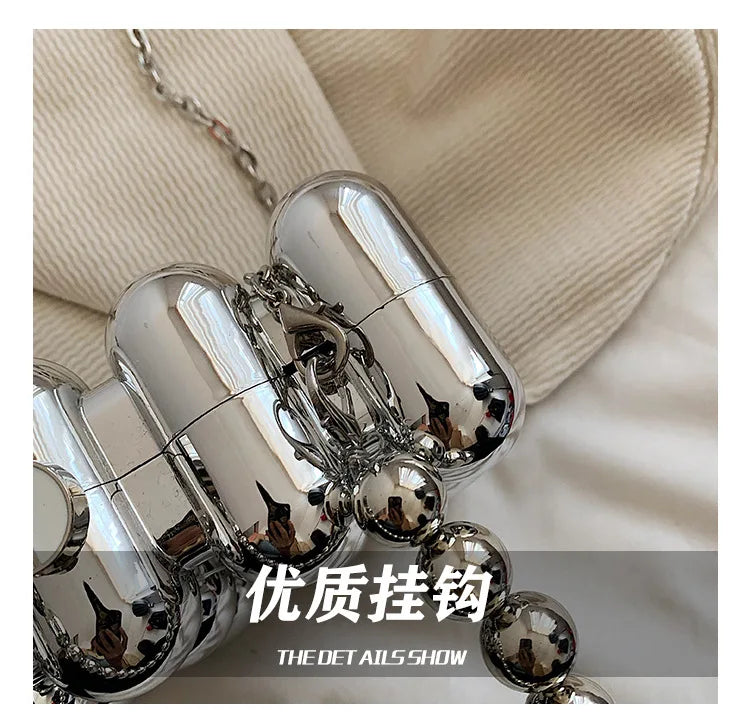 Mini Gold Chain Crossbody Bags for Women 2024 Y2K Korean Fashion Lady Evening Party Shoulder Bag Handbags and Purses