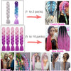 S-noilite Box Braiding Hair Pre Stretched Ombre Jumbo Braids Synthetic Braiding Hair Red Pink Blue Gray 24 Inch Hair Extensions