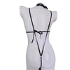 Erotic Rhinestone Lingerie Set Backless Strappy Bra Panty Sexy Costumes Women's Underwear Two-pieces Bikini Set