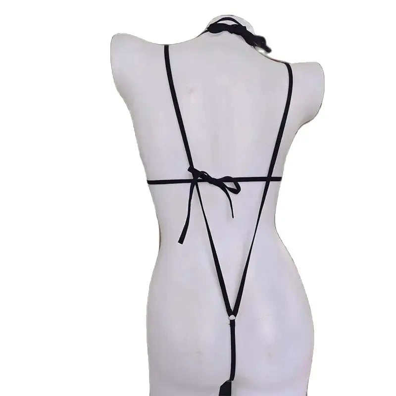 Erotic Rhinestone Lingerie Set Backless Strappy Bra Panty Sexy Costumes Women's Underwear Two-pieces Bikini Set