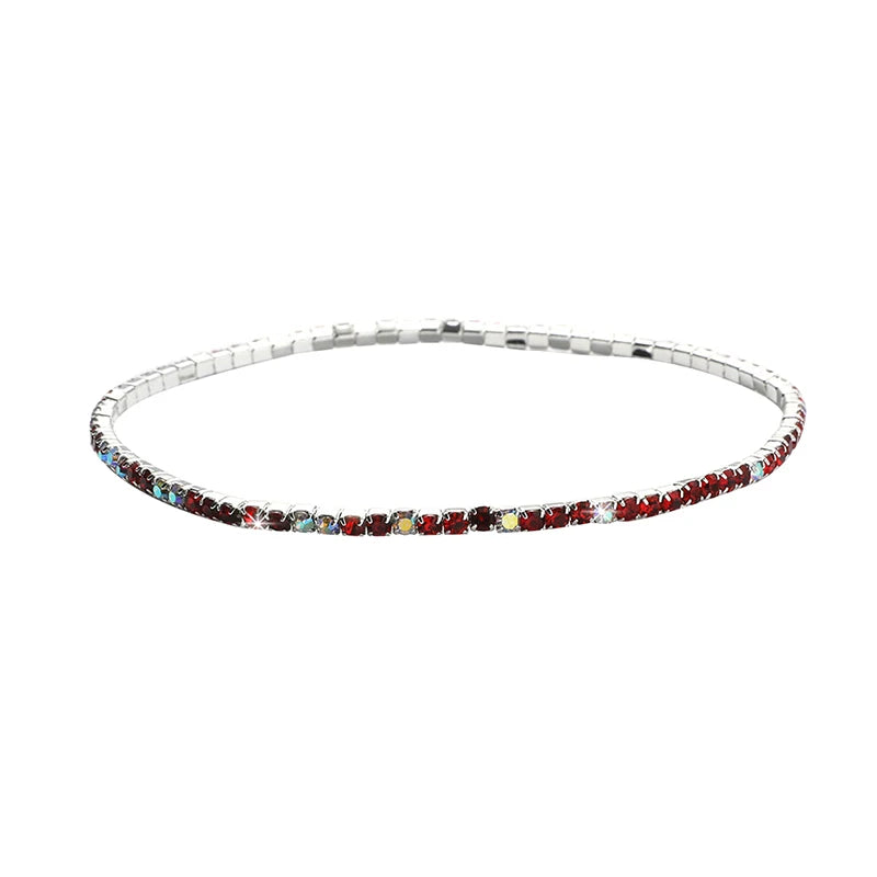 5Pcs/Lot Elastic Crystal Bracelets 2mm Charming Gold Color Crystal Rhinestones Metal Bangle Bracelet Jewelry DIY Gift