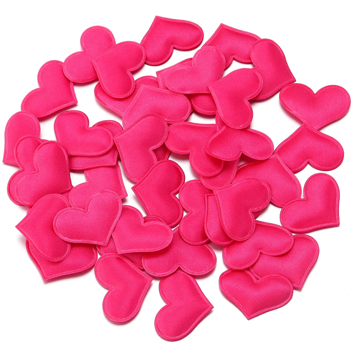 50/100Pcs Padded Fabric Throwing Petals Love Heart Table Table Bed Heart Petals Wedding Valentine Decoration