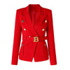 9 Colors Factory Customize Luxury Quality Classic Style Office White Black Women Pocket Blazers with Blet