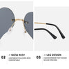 Rimless Sunglasses Women Luxury Brand Rhinestone Sun Glasses Ladies Cute Heart Shape Punk Party Eyewear очки від сонця женские