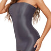 Sexy women Gloss Dress smooth Shining Tight Sleeping clothes skirts  transparent Short skirt