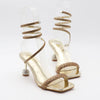 Luxury fashion sandals 2024 Summer New Rhinestone Fairy Open-toe Ring-foot Strap rome sandals with High Heel Women Shoes Banquet