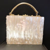 High-Grade crystal Evening Bag Female New Hollow Out Metal Carved Flower Diamond Handbag Box Fashion Chic Shoulder Crossbody Bag