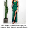 Sexy elegant black white slip sequin summer dress women birthday party club dress see through mesh midi evening dresses vestido
