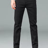 Men's pure black jeans Korean version trendy straight fit pants men's comfortable and elastic classic business jeans