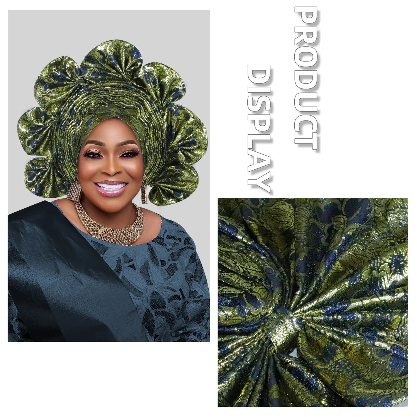Already Made Turban Cap for Women Nigerian Wedding Headpiece African Auto Gele Headtie Aso Oke Headgear Bonnet Head Wrap Hijab