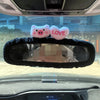 Adorable Rabbit Car Rearview Mirror Cover Cute Creative Korean Character Mirror Cartoon Reversing Decoration Female