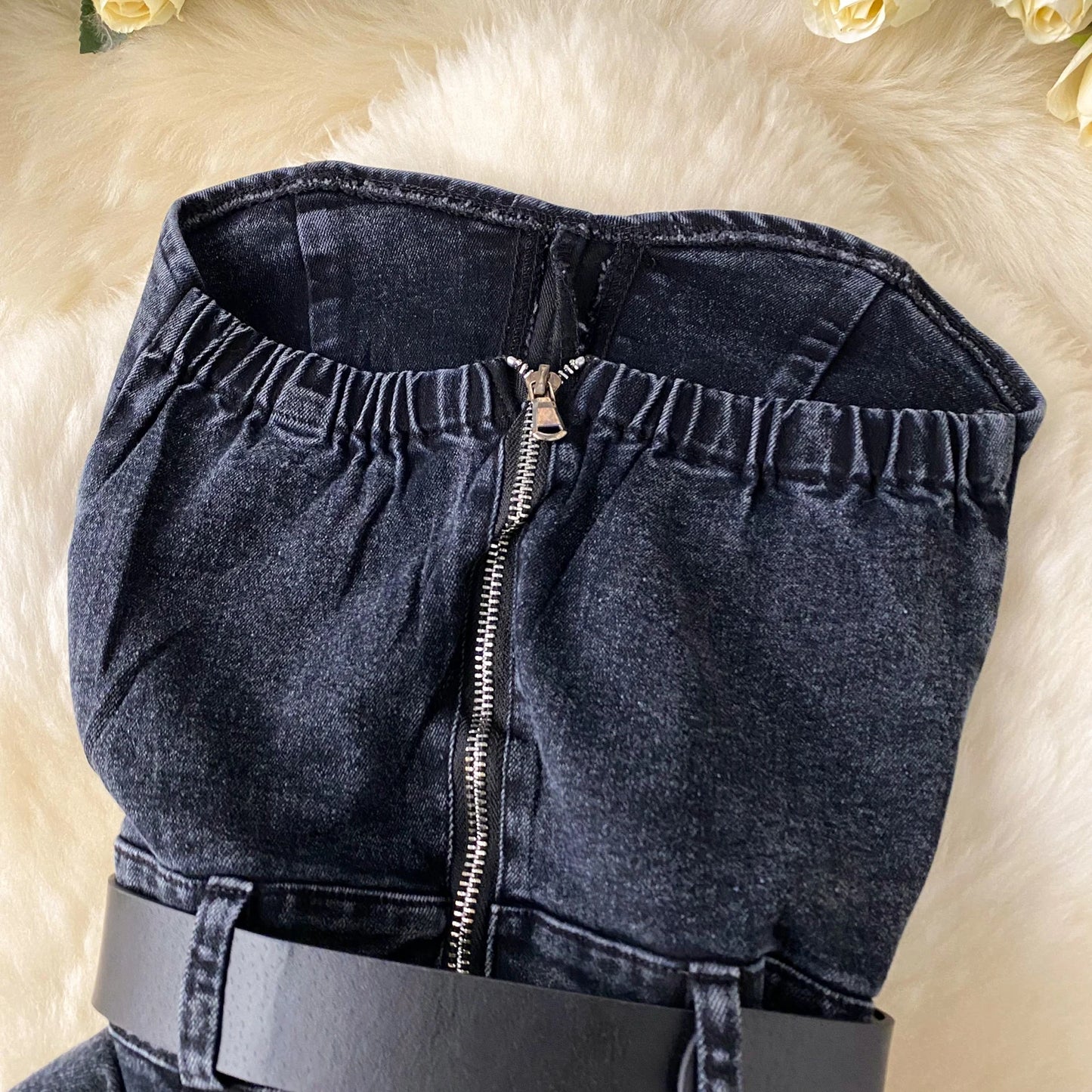 Women Denim one pieces Summer Playsuit Fashion Hot Drill High Waist Slim Sleeveless Strapless Sashes Outfits