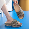 Fashion Leopard Home Slippers Women Soft Sole Non Slip Indoor Bathroom Slippers for Adults Summer Thick Platform Slides Female
