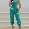 Elegant Women's jumpsuit 2024 Summer Fashion Strap Hollow Sexy Off waist Printed jumpsuit
