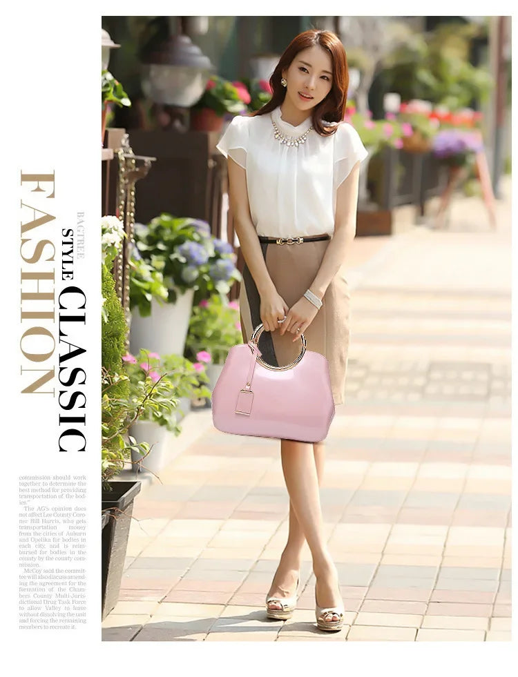 New European and American Fashion Foreign Trade Women'sShoulder Wedding Bag with Bright Surface Shoulder Handheld Bride Bag