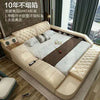 MANBAS Tech Smart Multifunctional Bed Frame with Genuine Leather, Bluetooth Speaker, and Massager Ultimate Soft Lit Tatami Camas