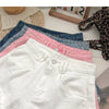 ITOOLIN Women Vintage Tassels Denim Shorts Button Loose High Waist A-line Jean Shorts Casual Women Office Trousers Streetwear
