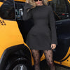 Dulzura Long Sleeves Zipper Bodycon Mini Dress With Pocket Solid Elegant Outfit Office Streetwear Women’S Autumn Winter Clothes