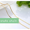 14k Orginal Gold Color Necklace Chain for Women Box Chain Snake Bone/starry/Cross Chain 18 Inches Necklace Fine Jewelry Gifts