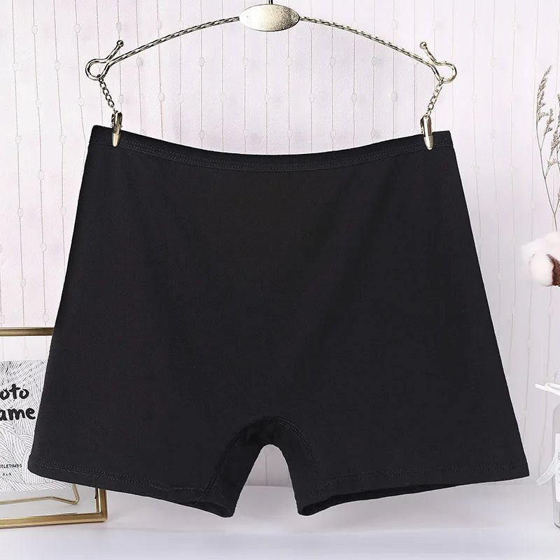 3pcs Cotton Women Panties Lady Plus Size Boxer Underwear High Waist Briefs Solid Color Female Shorts Safety Panty