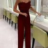 Women Sexy Jumpsuit Breast Wrap Spring Summer Fashion Female Elegant White Empire Casual Straight Long Jumpsuits