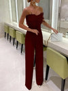 Women Sexy Jumpsuit Breast Wrap Spring Summer Fashion Female Elegant White Empire Casual Straight Long Jumpsuits
