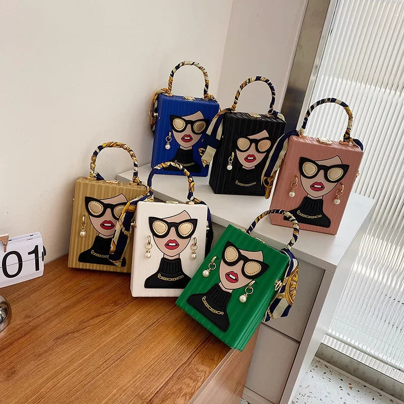 Evening Bags for Women 2024 New Fashionable Leather Shoulder Bag Woman Hard High Quality Hip Hop Party Luxury Designer Handbag