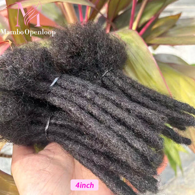 100% Human Hair Loc Extensions Full Handmade Dreadlock Extensions Wholesale 0.6cm Width Natural Black Extension For Women Men
