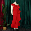 Elegant Dresses for Women One Shoulder Sleeveless Ruffles Mermaid Floor Length Luxury Birthday Party Dinner Vestidos Mujer Dress