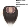 Silk Top Base Swiss Lace Clip In Topper Straight Women Toupee With Bangs Breathable And Soft Real Human Hairpiece Blonde Color