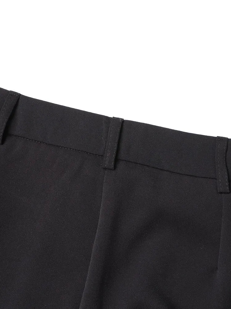 TWOTWINSTYLE Solid Wide Leg Pants For Women High Waist Hollow Out Spliced Diamonds Loose Straight Pant Female Fashion Clothing