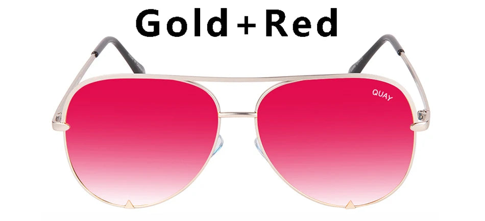 Quay Sunglasses Women Brand Designer Mirror Pilot HIGH KEY Sunglasses UV400 Women's Eyewear Ladies Shades Female