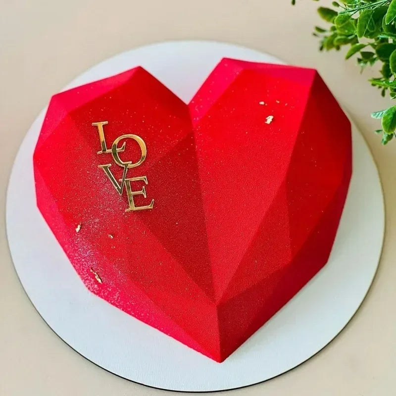 10Pc/set Ins Style Love Heart Acrylic Cake Topper Birthday Valentine's Day Cake Decoration Wedding Cake Side Acrylic Insert