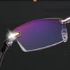 Men Blue Light Blocking Reading Glasses Women Dimond Cutting Rimless Eyeglasses Frame Anti Fatigue Hyperopia Presbyopic Eyewear